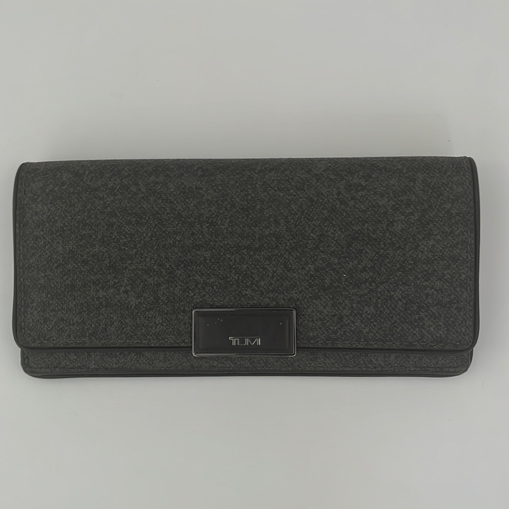TUMI Wallet Canvas Leather coated Multiple Slots